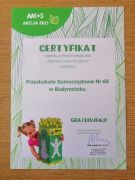 Certyfikat otrzymany przez przedszkole.